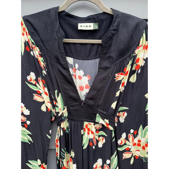 RIXO Anela Floral Midi Wrap Dress Medium M 8 - Picture 6 of 8